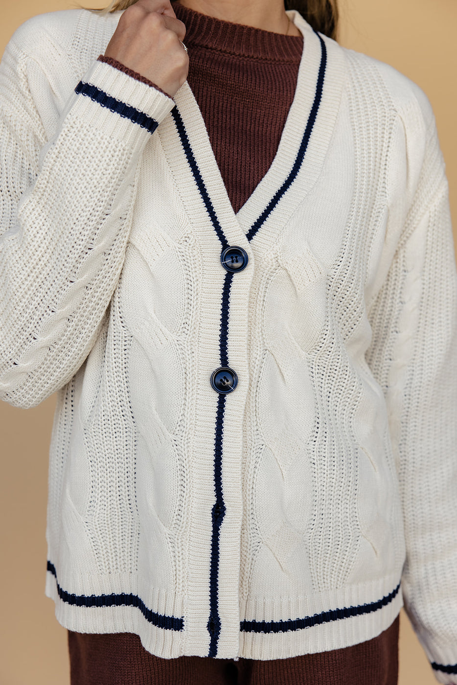 Just Like Folklore Cable Knit Cardigan