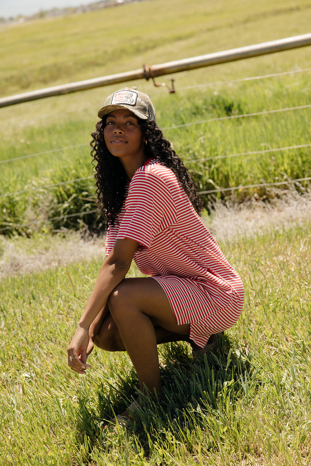 Backyard Bonfire Stripe Dress