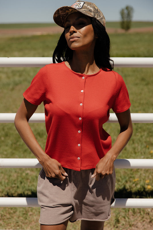 Main Street Button Blouse