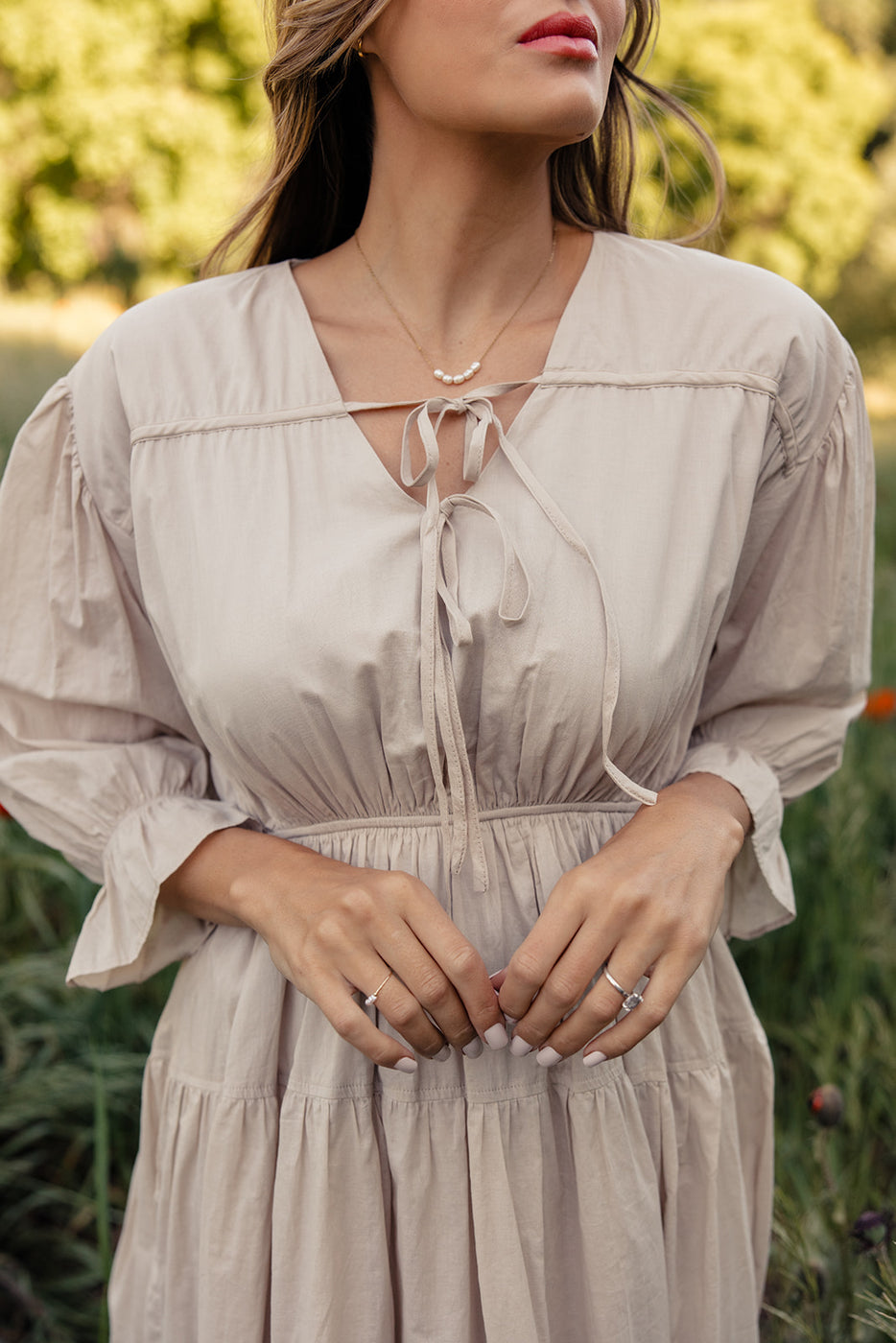 a woman wearing a dress