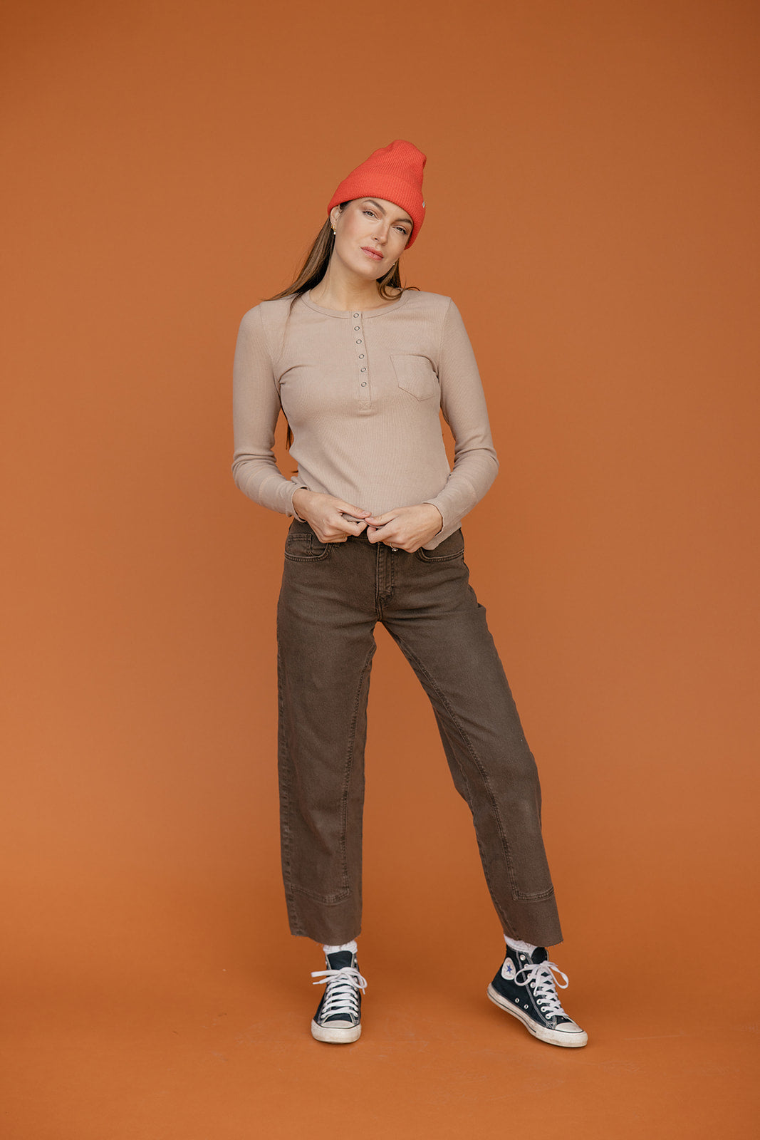 Cinder Henley Pocket Tee