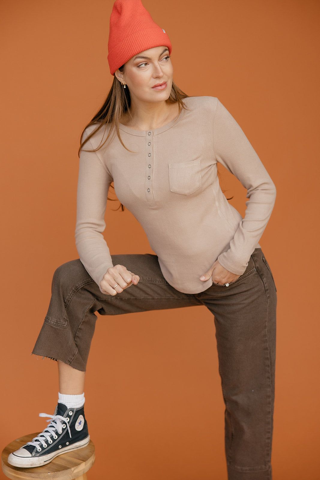 Cinder Henley Pocket Tee