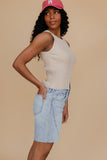 Golden Glow Button Tank