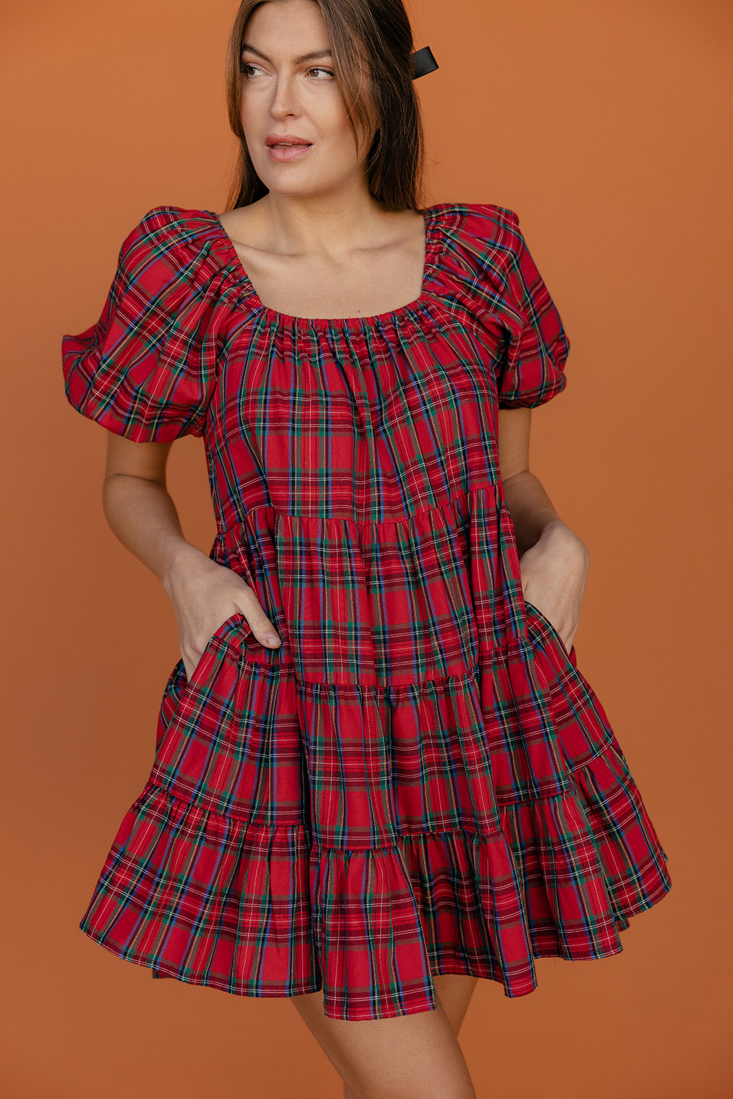 Sugarplum Plaid Mini Dress