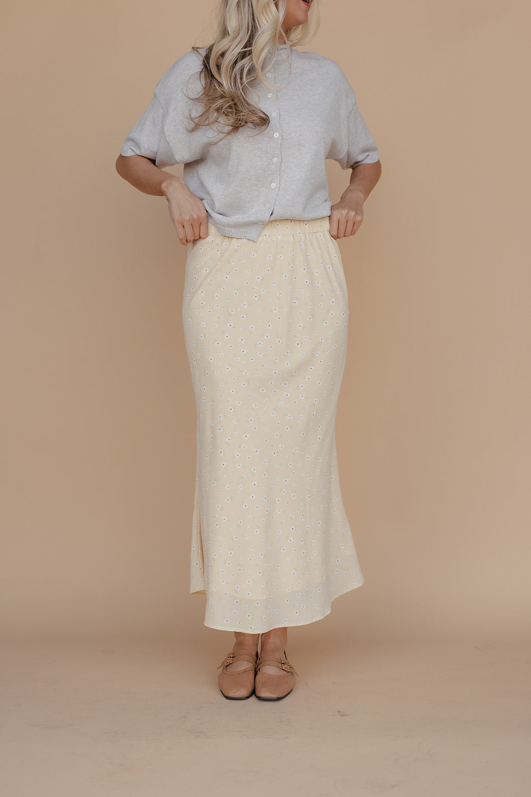 Little Flower Floral Midi Skirt