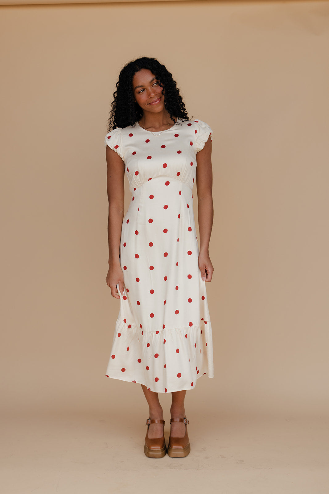 Amelie Polkadot Midi Dress