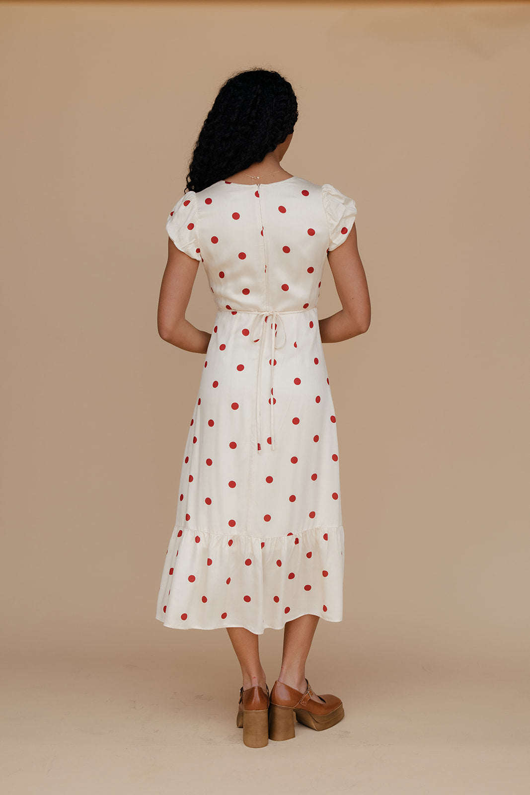 Amelie Polkadot Midi Dress