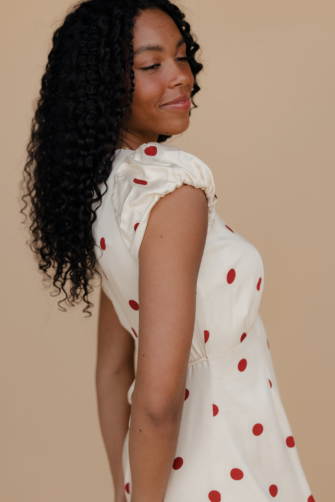 Amelie Polkadot Midi Dress