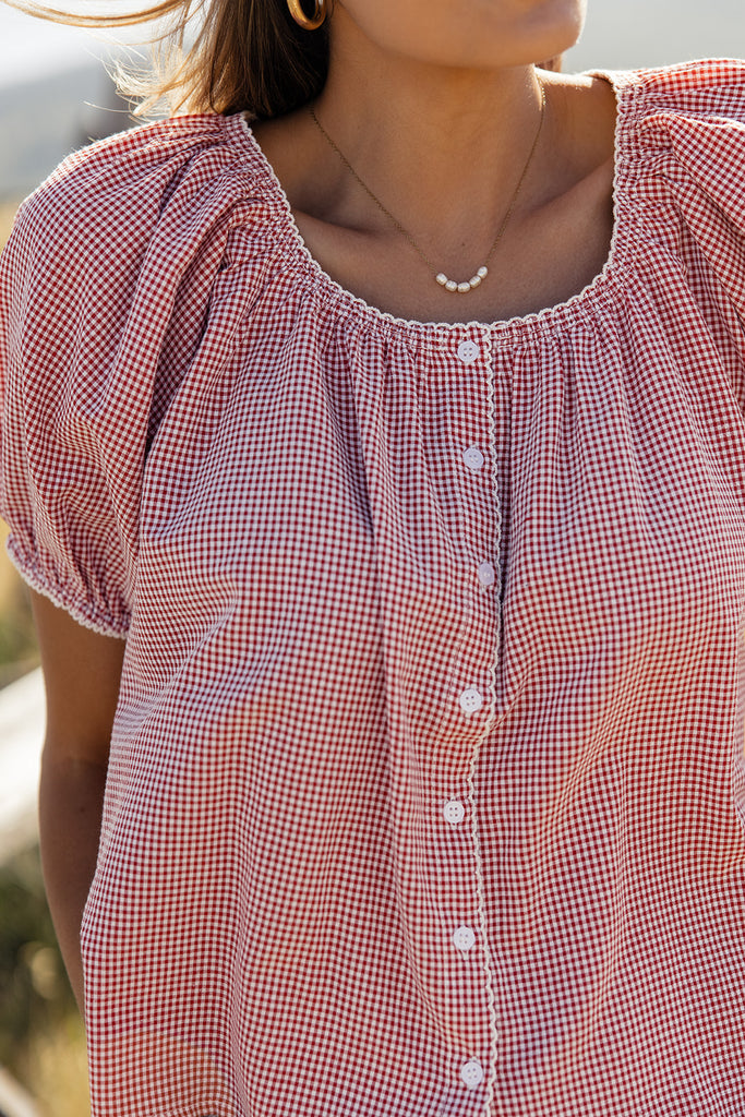 Long Stem Roses Button Down Blouse