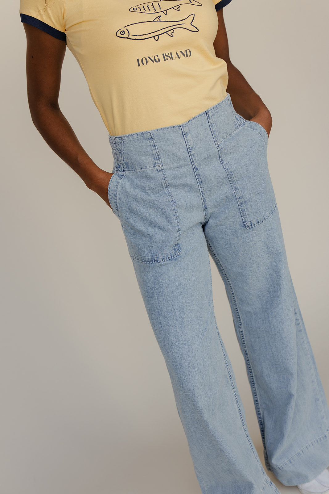 Free People Breezy Denim Pull On Pants