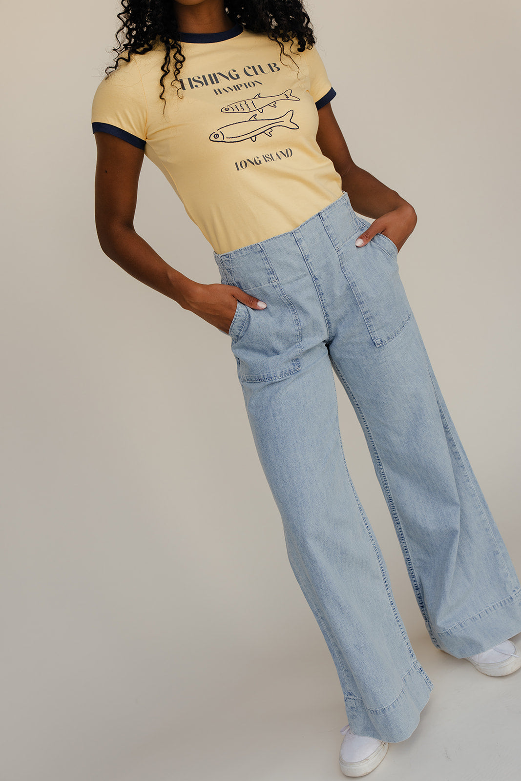 Free People Breezy Denim Pull On Pants