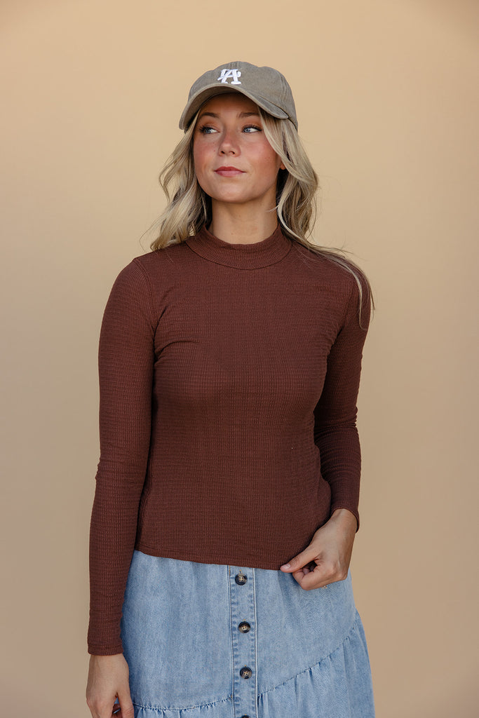 Ayla Textured Mock Neck