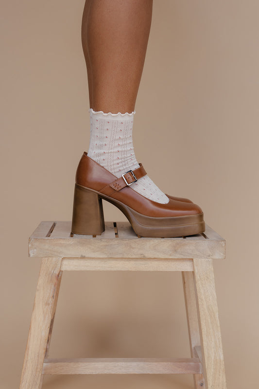 Flora Ruffle Crew Socks