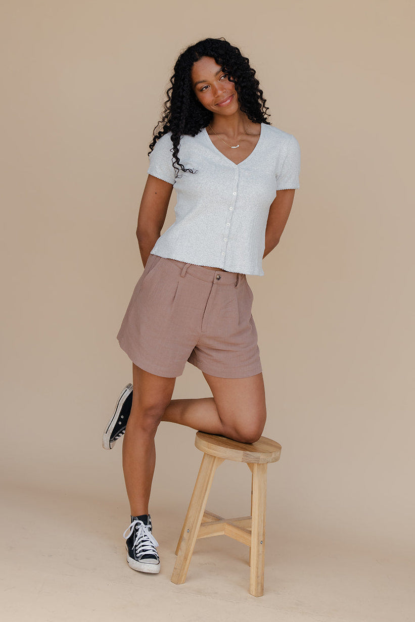 Cloudy Skies Ribbed Tee