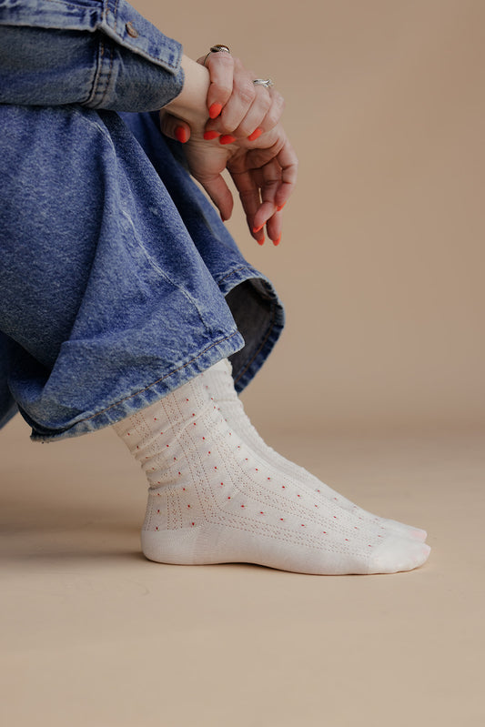 Flora Ruffle Crew Socks