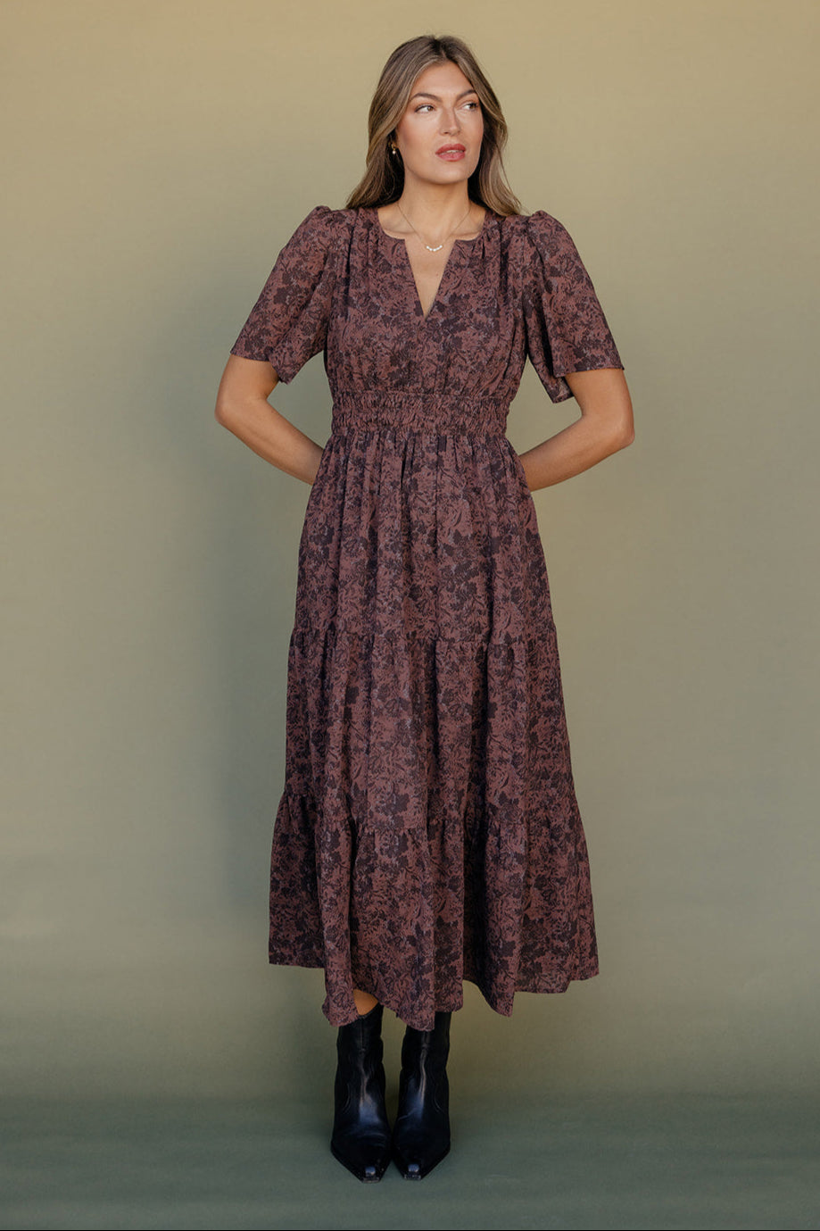 Autumn Whispers Midi Dress