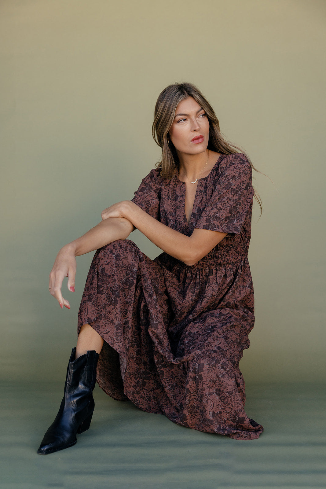 Autumn Whispers Midi Dress