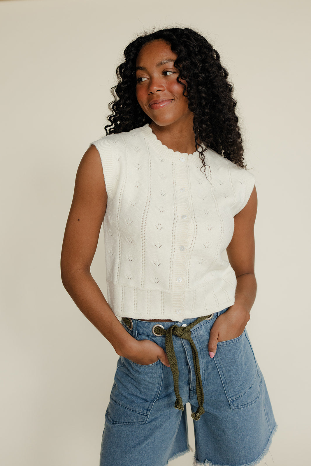 All The Fun Pointelle Vest