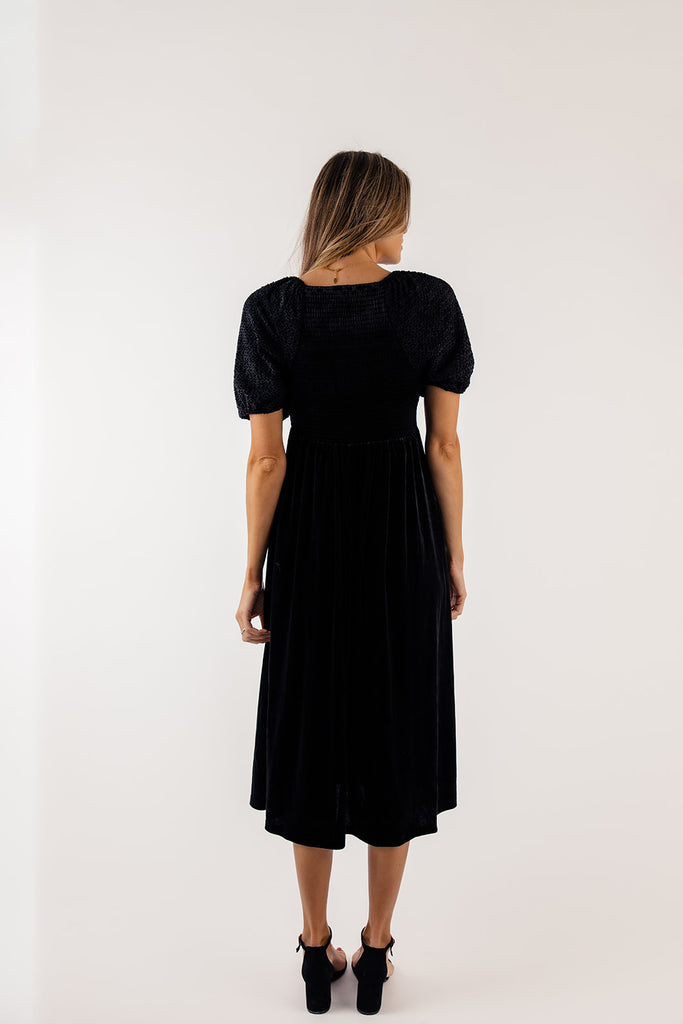 SALT Vivienne Puff Sleeve Velvet Dress