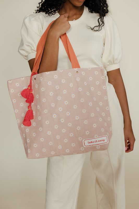 Daisy Dots Printed Tote