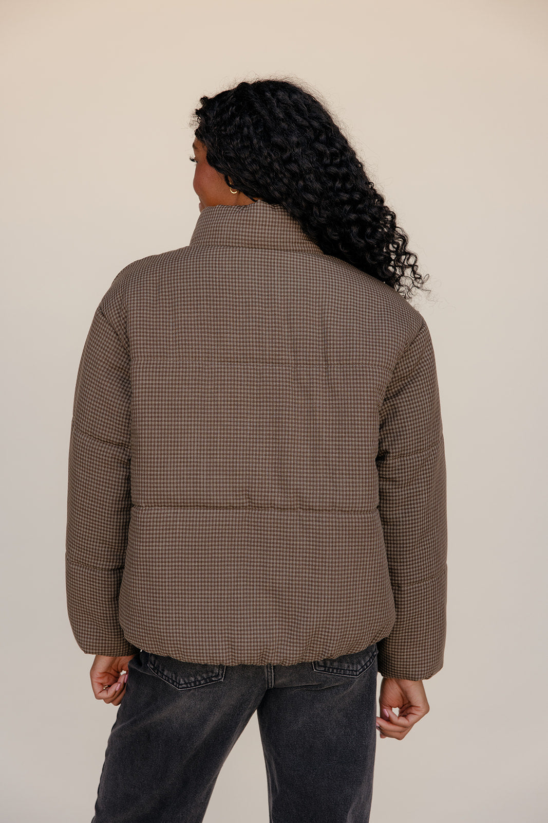 Elmhurst Gingham Puff Coat