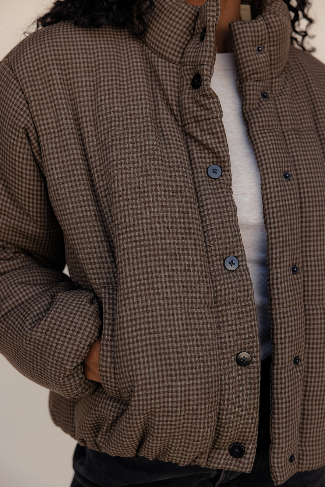 Elmhurst Gingham Puff Coat