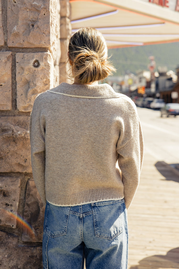 Sand Castles Collared Cardigan