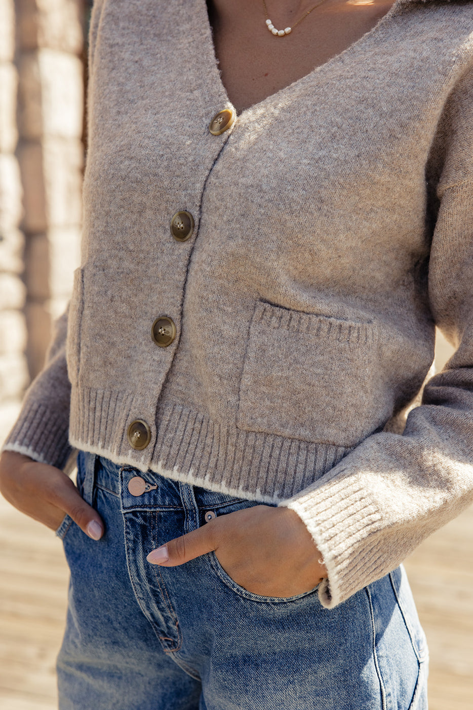 Sand Castles Collared Cardigan