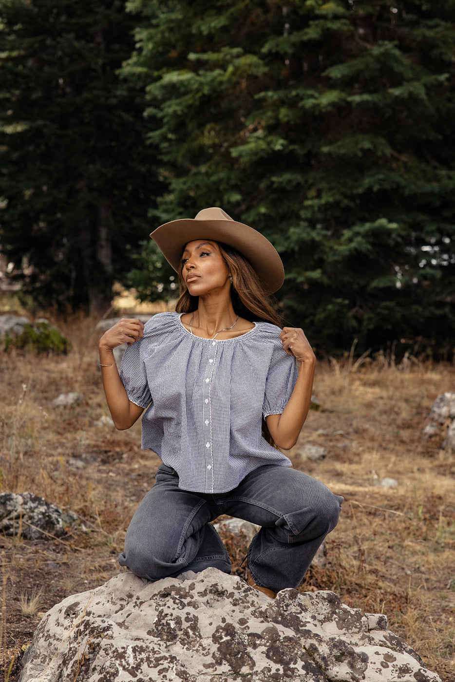 Long Stem Roses Button Down Blouse