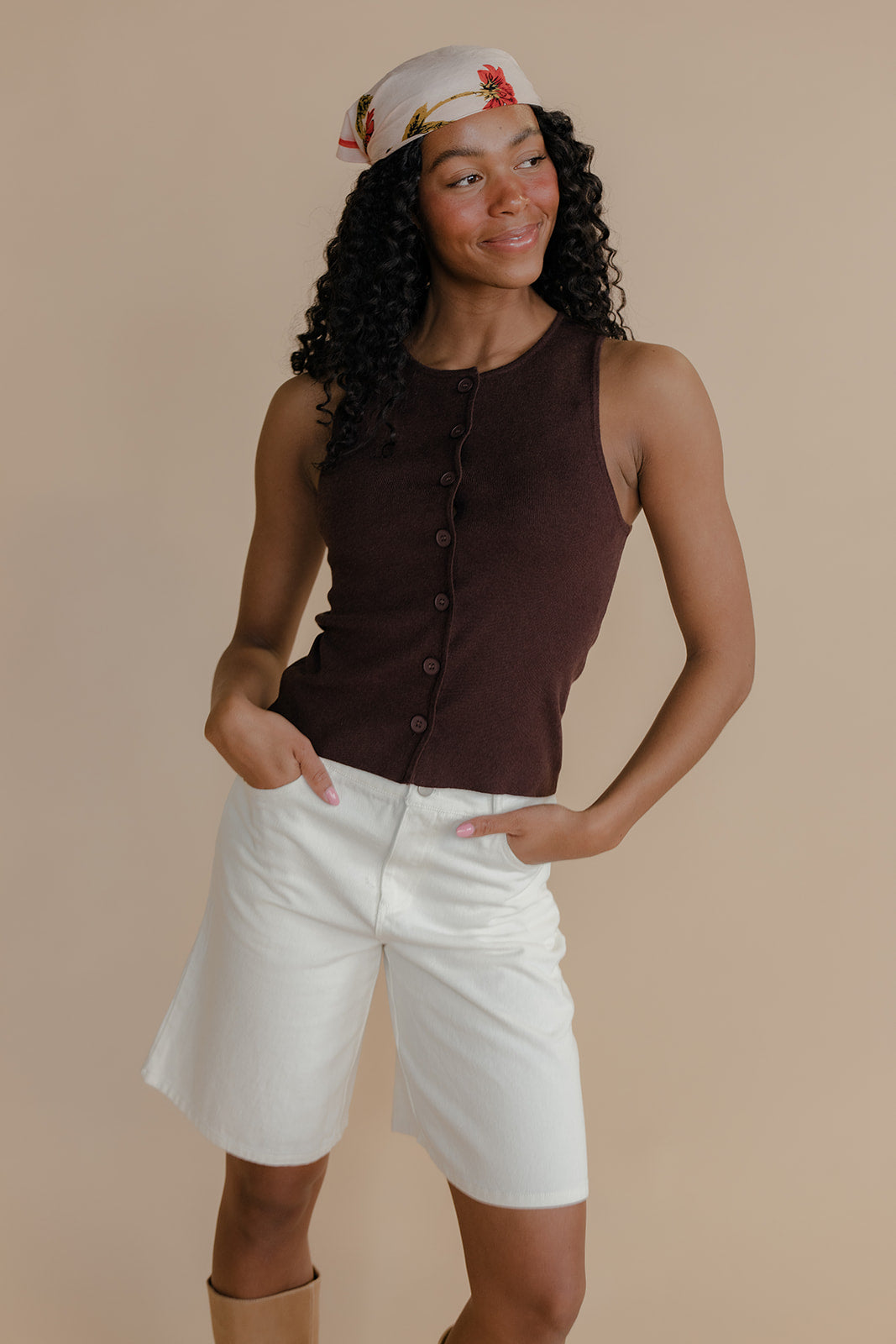 Milk + Sugar Button Tank