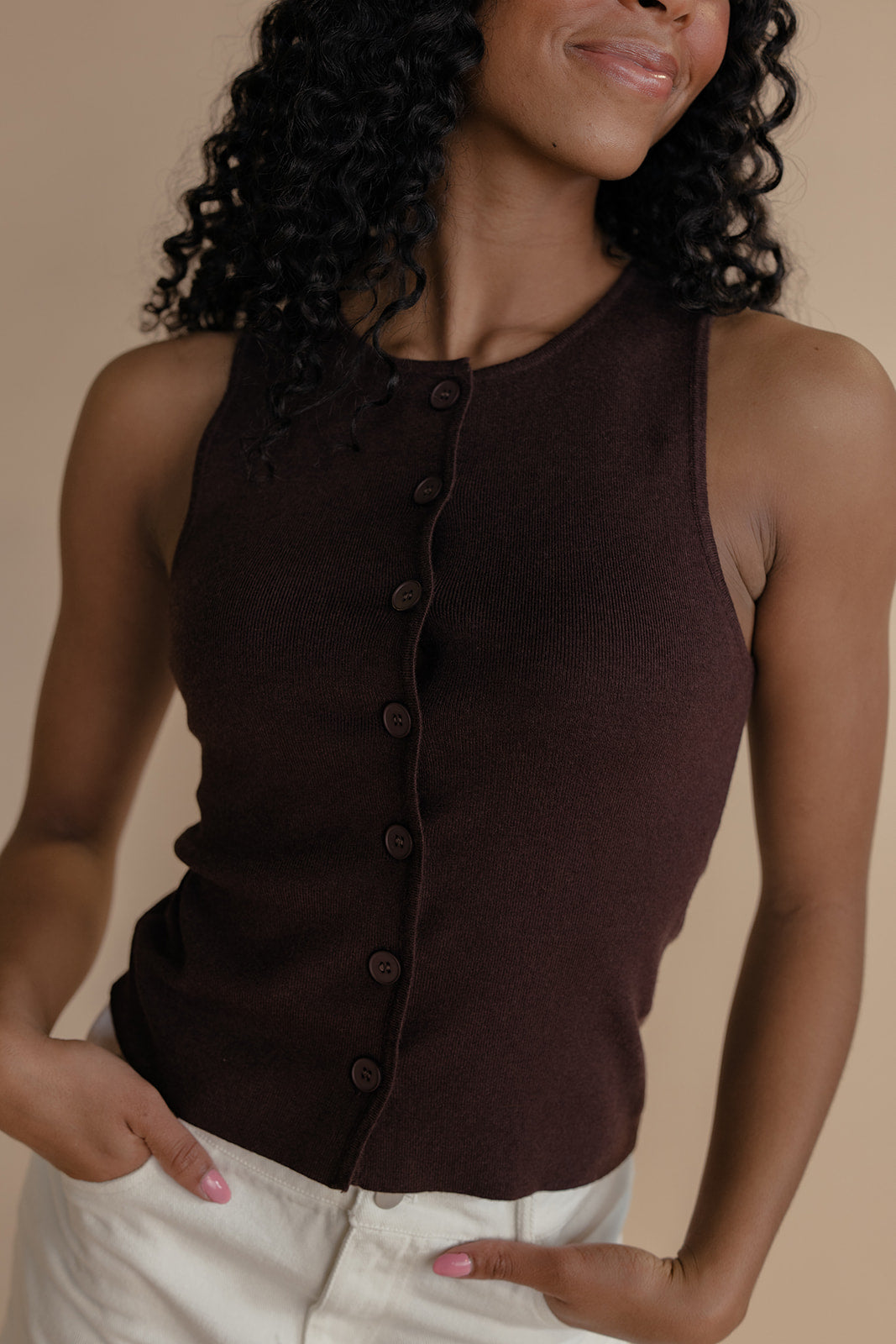 Milk + Sugar Button Tank