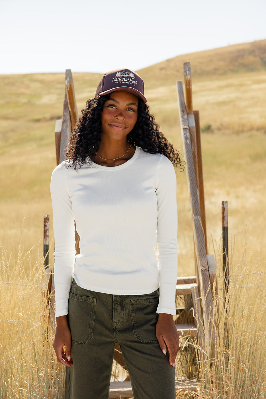 a woman wearing a hat