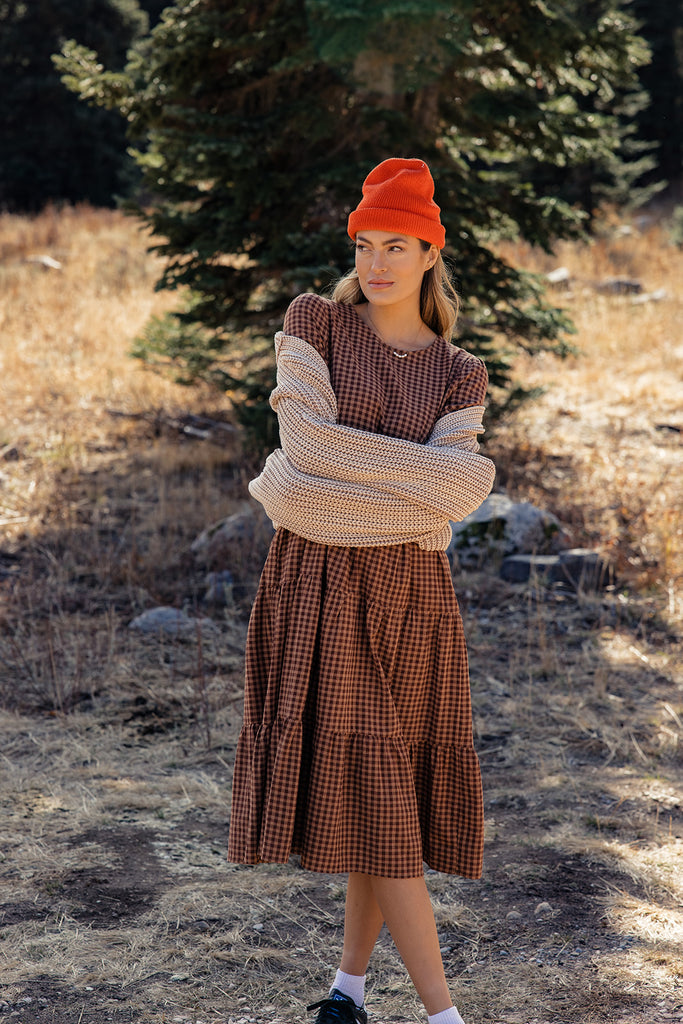 Seen the Rain Gingham Tiered Dress