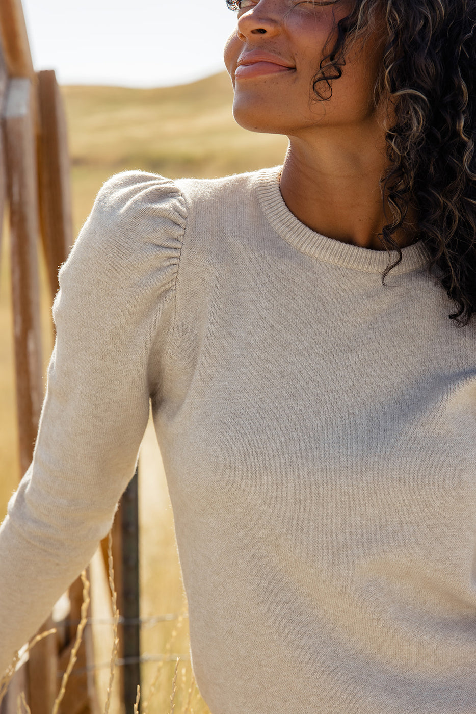 a woman in a white shirt