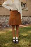 Cinnamon Kiss Button Skirt