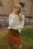 Cinnamon Kiss Button Skirt