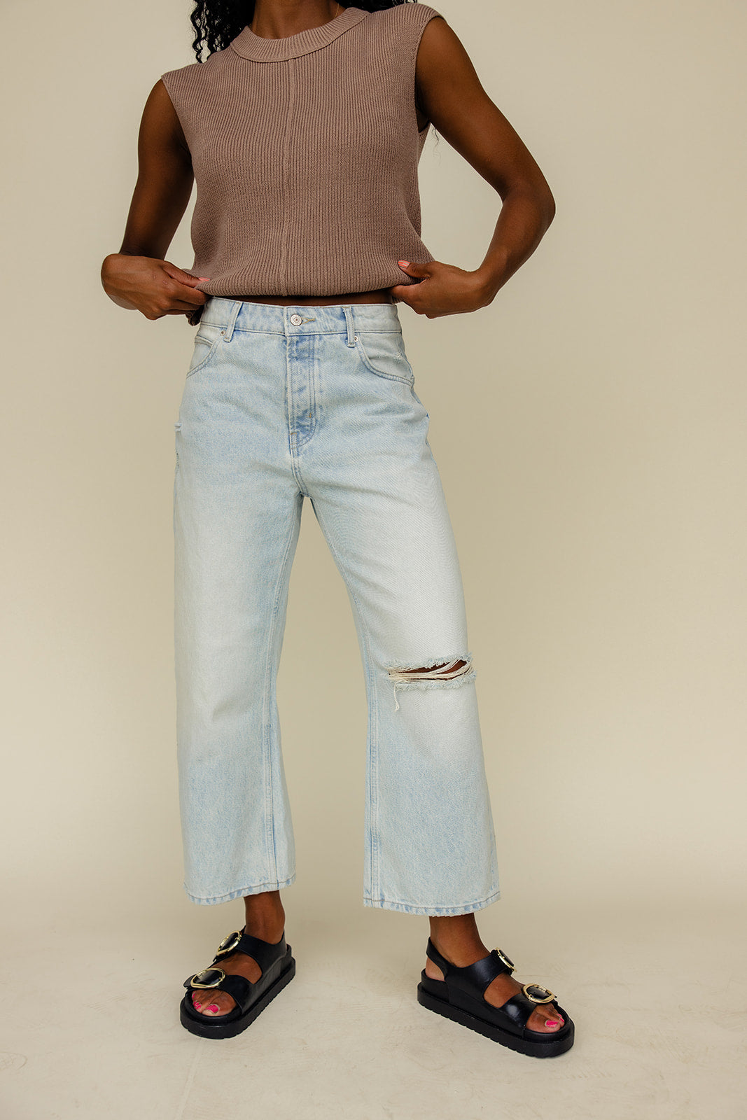 Free People Deep Trance Dropped Boyfriend Jeans