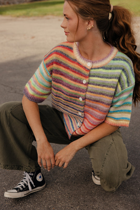 Happy Days Stripe Cardigan
