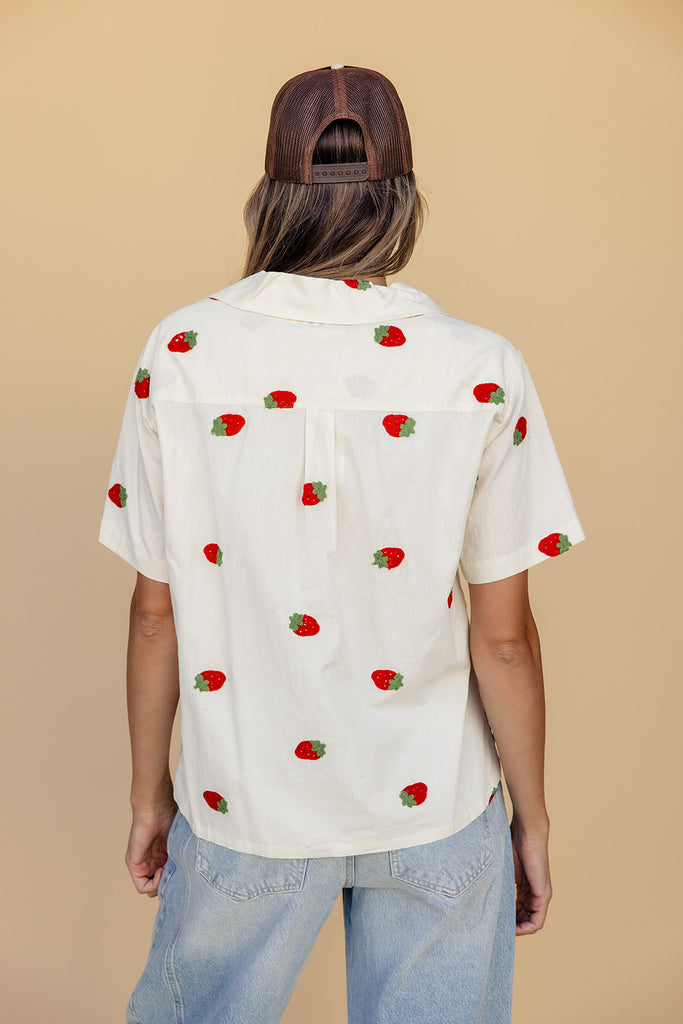 The Strawberry Button Blouse