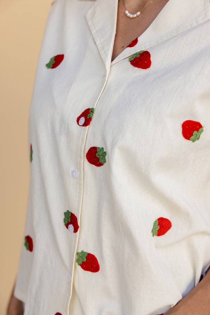 The Strawberry Button Blouse