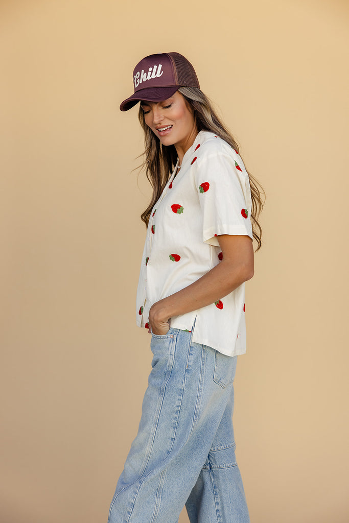 The Strawberry Button Blouse