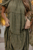 Audie Gingham Tiered Maxi