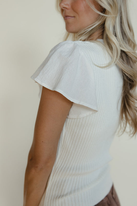 Fresh Air Flutter Sleeve Blouse