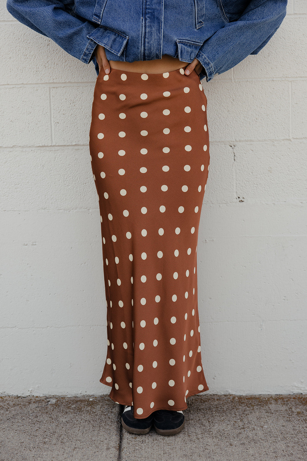 Toffee Dot Maxi Skirt