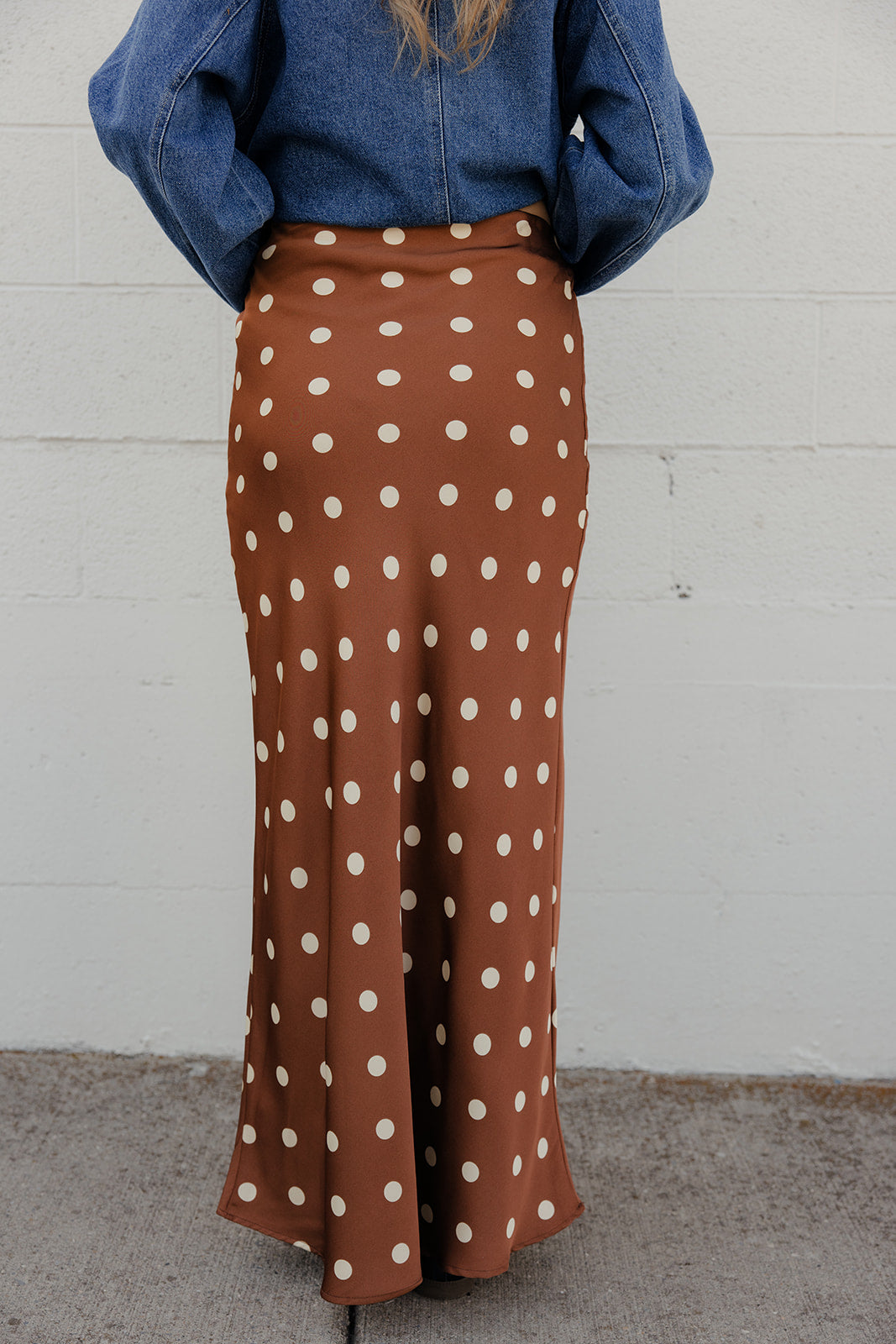 Toffee Dot Maxi Skirt