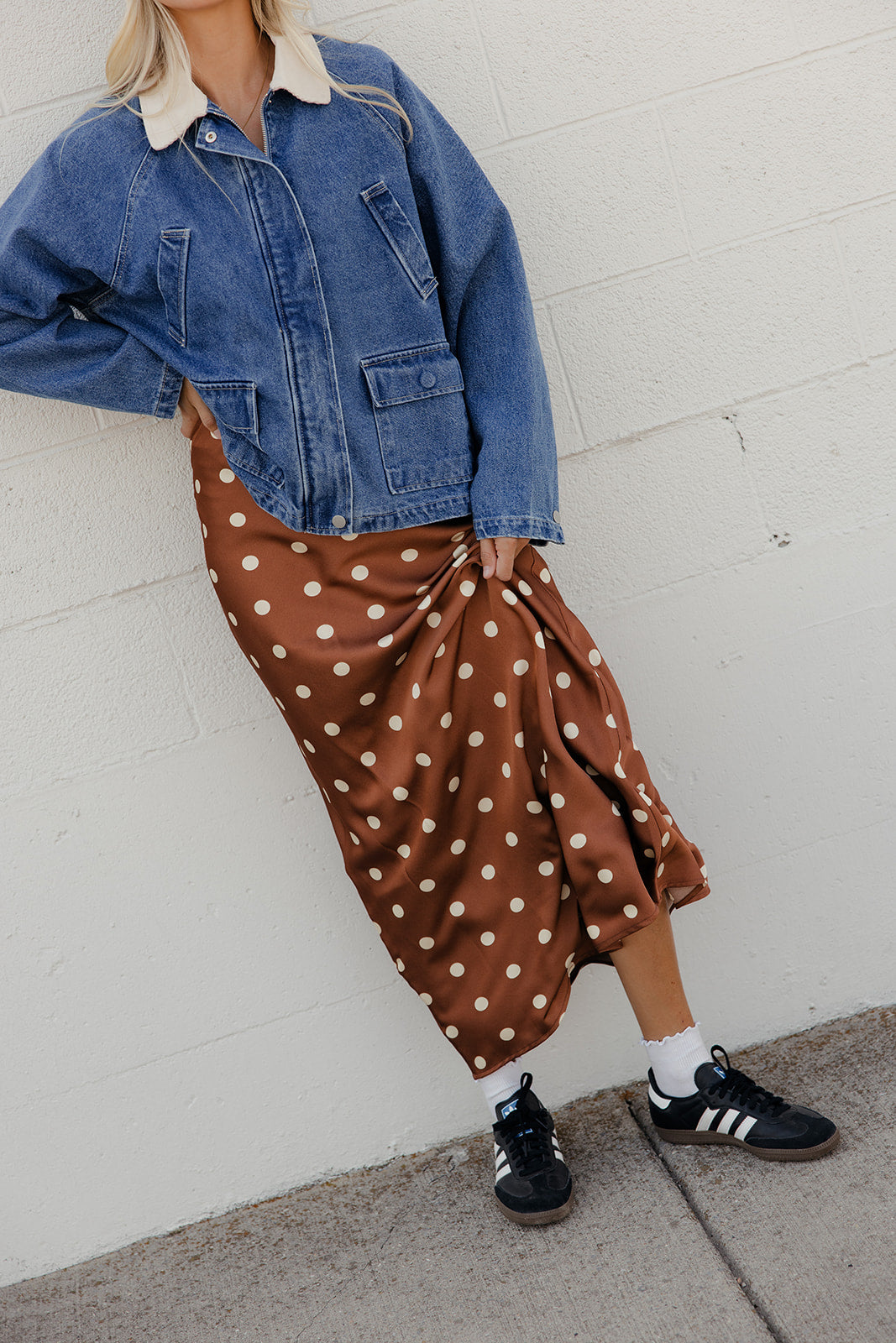 Toffee Dot Maxi Skirt