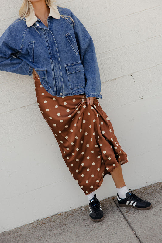 Toffee Dot Maxi Skirt