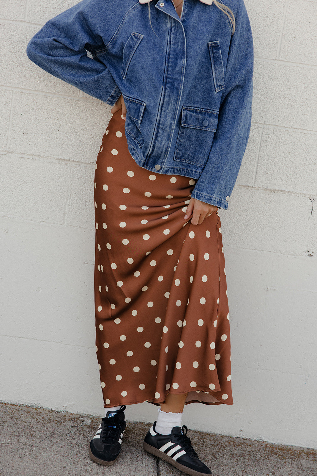 Toffee Dot Maxi Skirt