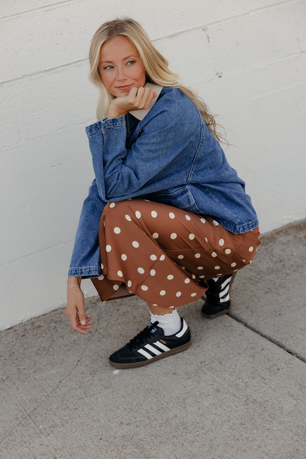 Toffee Dot Maxi Skirt
