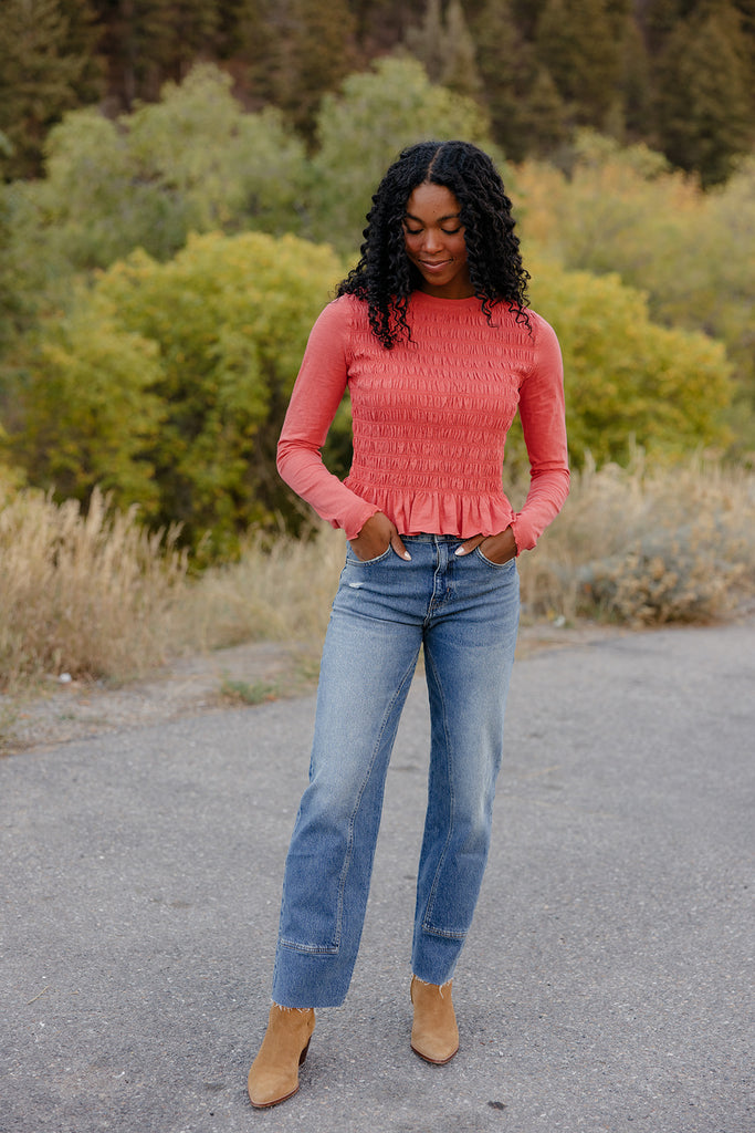 Free People Risk Taker Mid Rise Straight Jeans